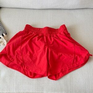 Vibrant Red Women's lululemon track that Shorts